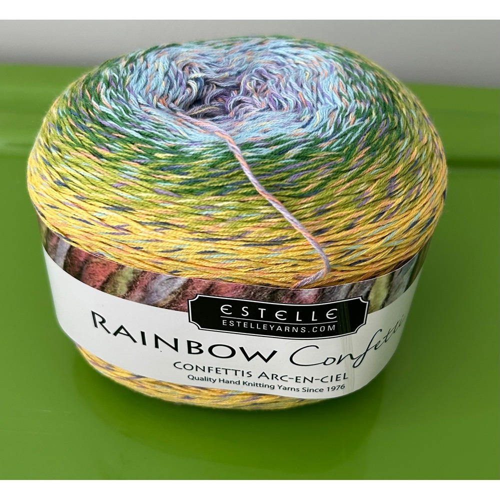 Estelle‎ Rainbow Confetti Yarn Color 212 Cotton Acrylic Blend 200g 800m Turkey
